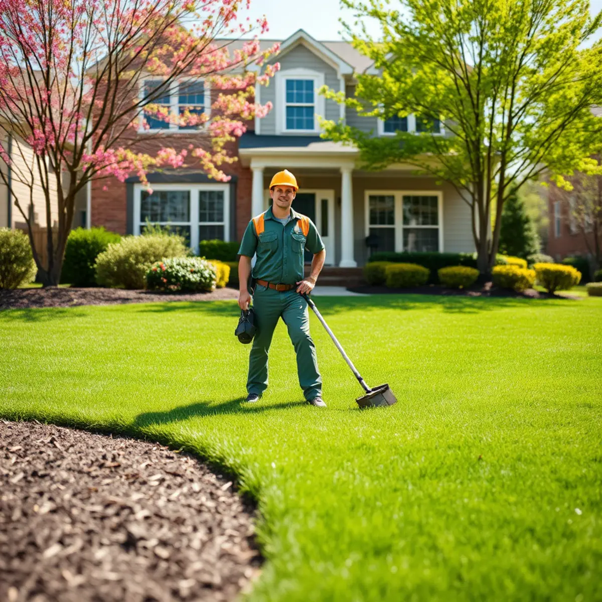 Month-by-month Atlanta lawn care with a healthy green spring lawn