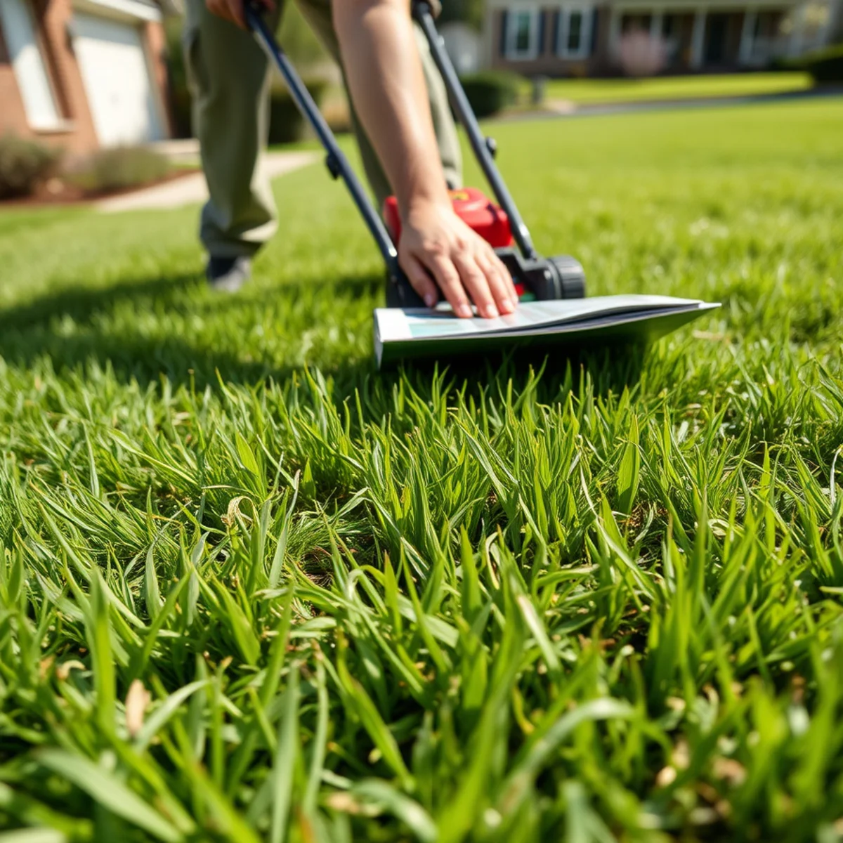 Scalped, unevenly mown lawn with pale, shredded low spots