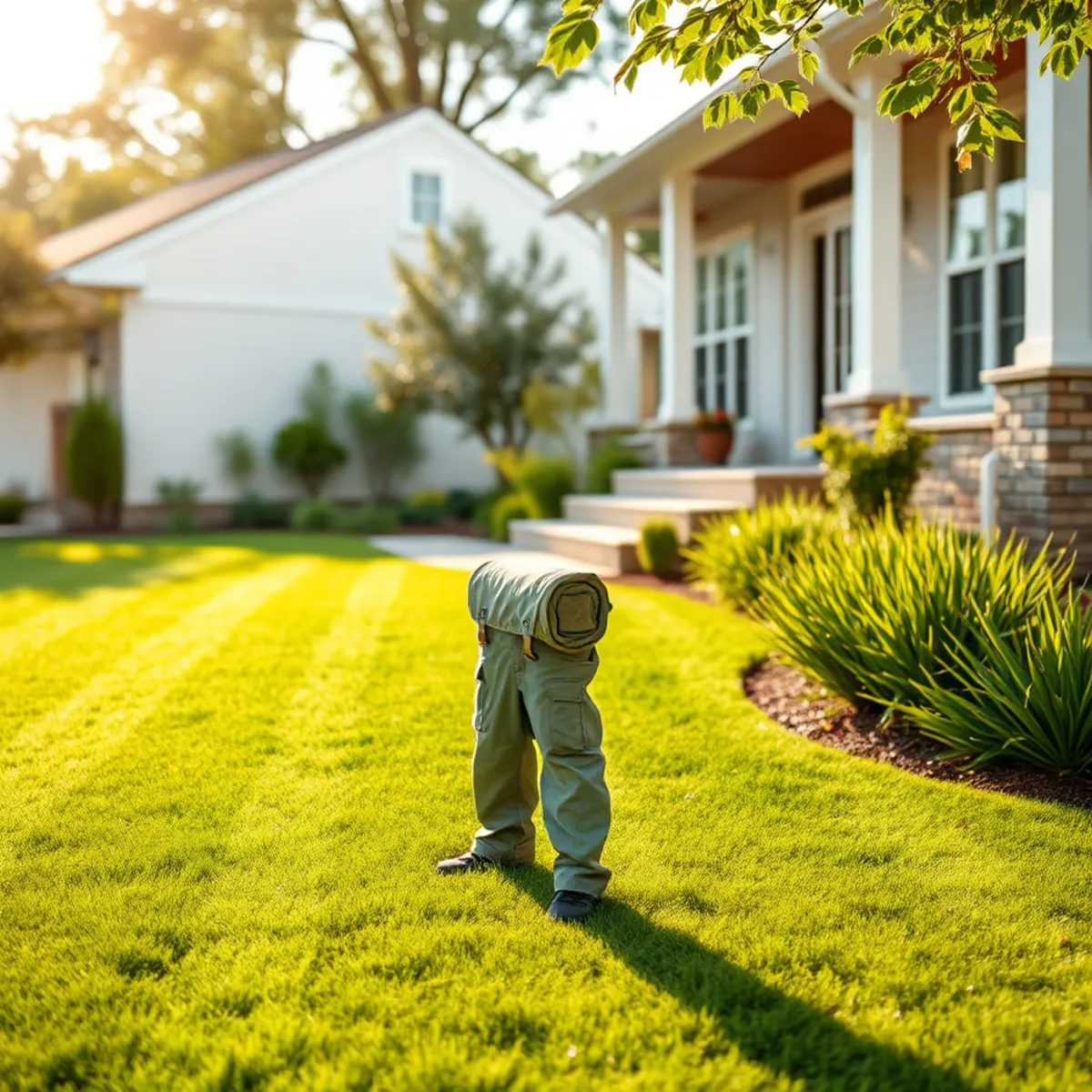 Freshly manicured lawn boosting the curb appeal of an Atlanta home for sale
