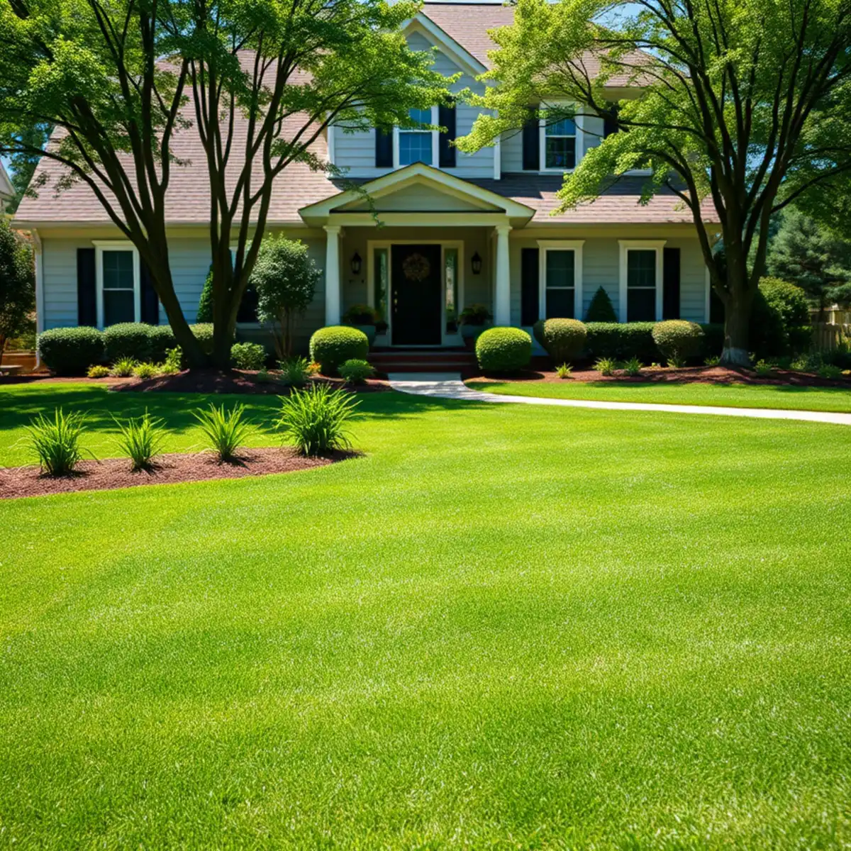 Healthy, well-maintained lawn at a home in Bowdon, GA